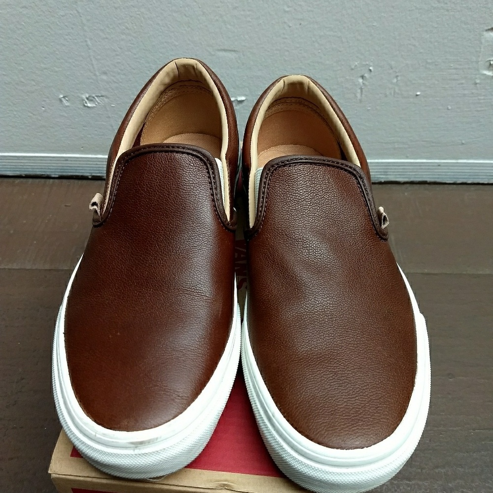 Leather slip on Vans